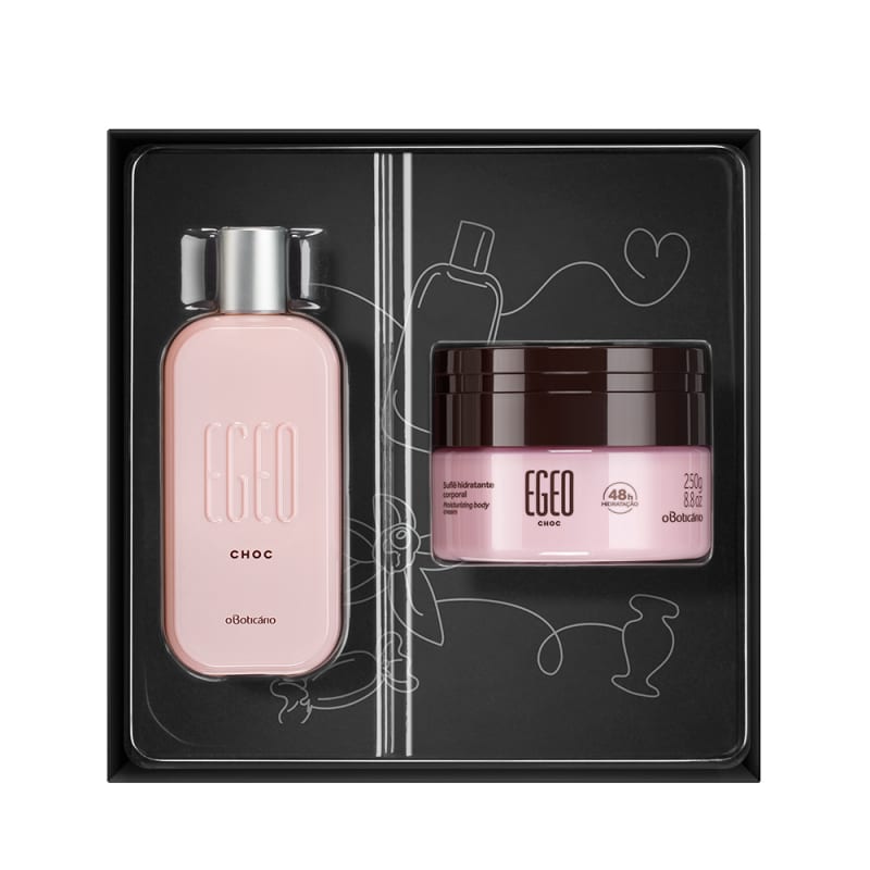 Kit Presente Egeo Choc: Desodorante Colônia 90ml + Suflê Hidratante Desodorante Corporal 250g