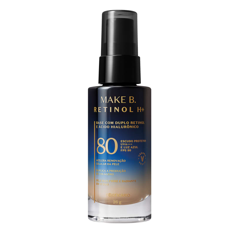  Base Líquida o Boticário Make B. Retinol H+ FPS 80