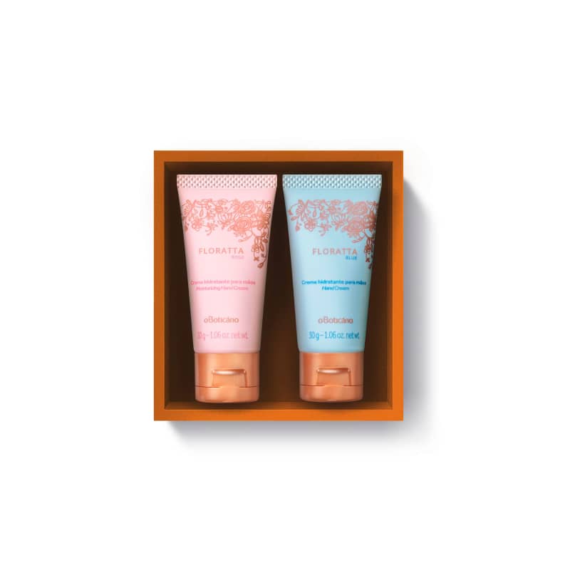 Kit Presente Floratta Mãos: Creme Hidratante para as Mãos Blue 30g + Creme Hidratante para as Mãos Rose 30g