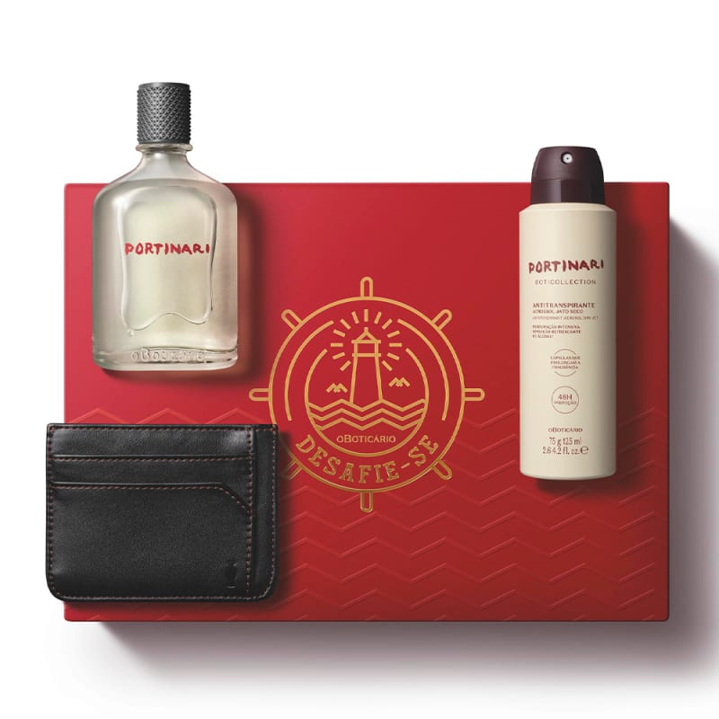 Kit Presente Boticollection Portinari: Desodorante Colônia 100ml + Antitranspirante 75g + Carteira Masculina