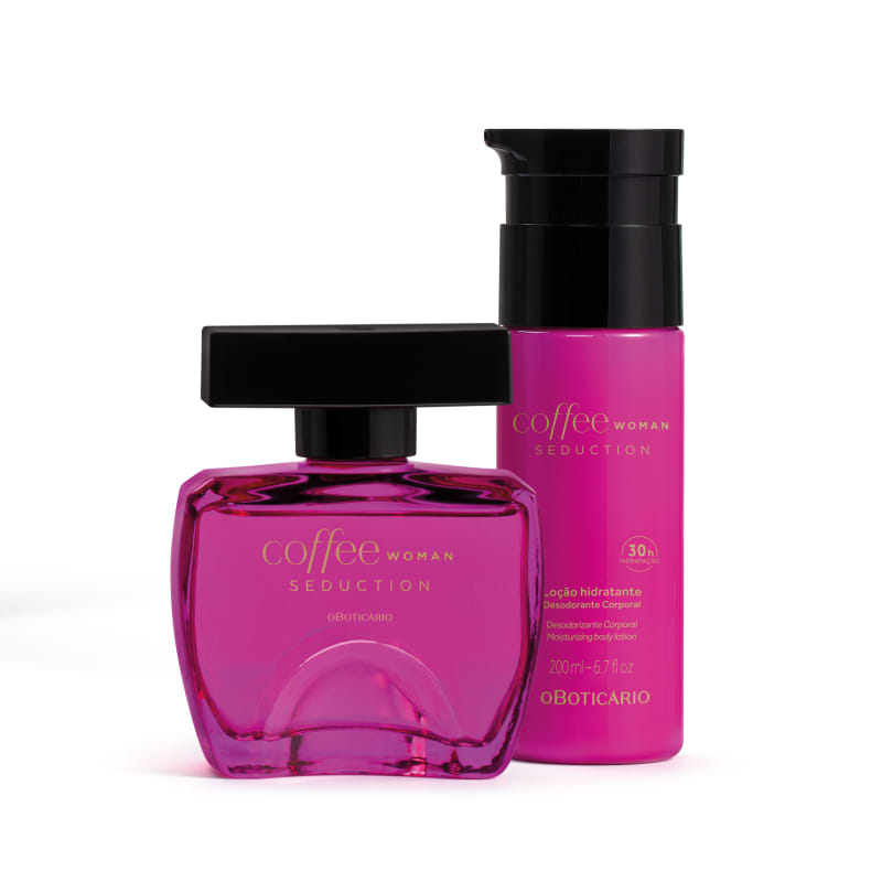 Kit Presente Dia das Mães Coffee Woman Seduction: Desodorante Colônia 100ml + Loção Hidratante Desodorante 200ml + Nécessaire