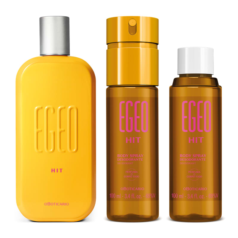 Combo Egeo Hit: Desodorante Colônia 90ml + Body Spray 100ml + Refil 100ml