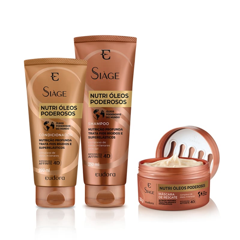 Kit Siàge Nutri Óleos Poderosos Shampoo + Condicionador + Máscara Capilar