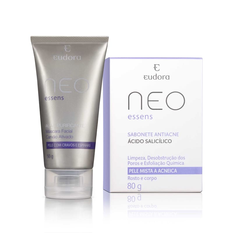 Kit Neo Essens Máscara Carvão Ativado + Sabonete Antiacne