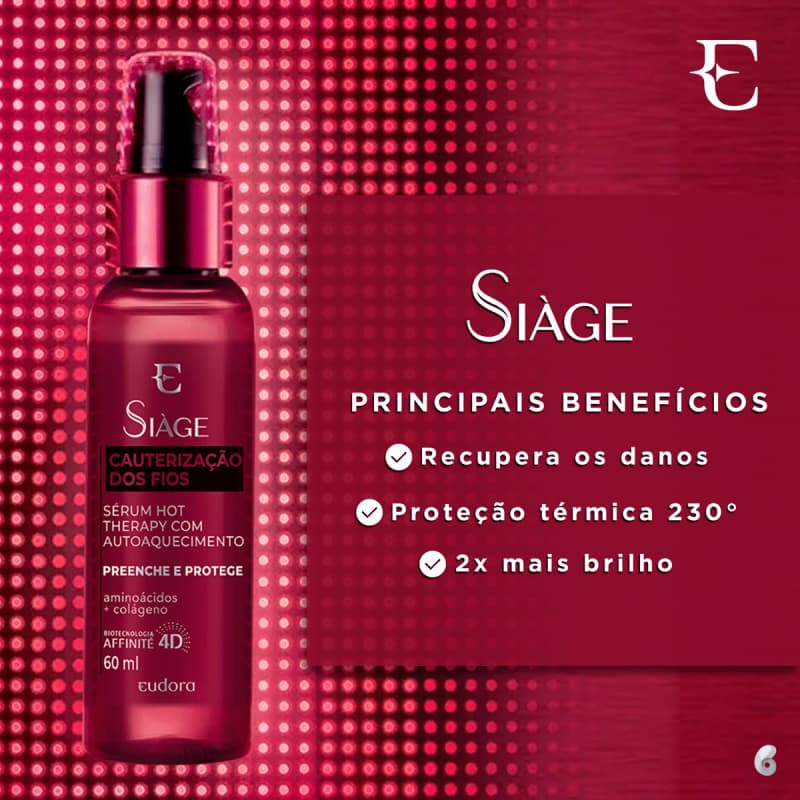 Eudora Siàge Cauterização dos Fios Hot Therapy - Sérum Capilar 60ml