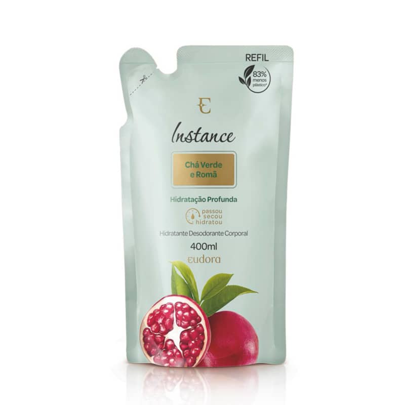 Refil Loção Desodorante Hidratante Corporal Instance Chá Verde E Romã 400ml