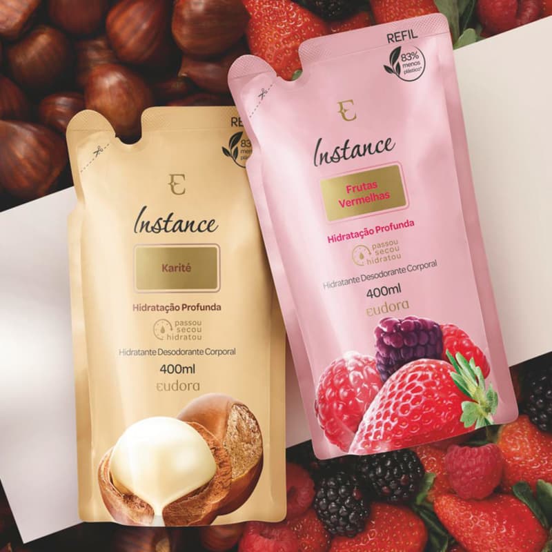 Refil Loção Desodorante Hidratante Corporal Instance Frutas Vermelhas 400ml