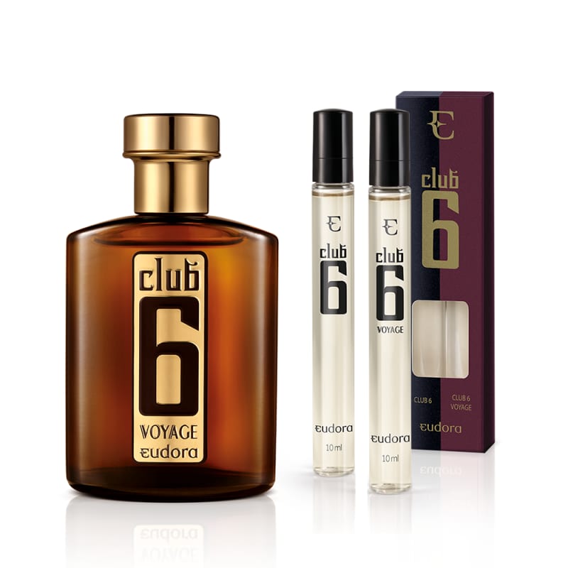 Kit Estojo Colônia Desodorante Club 6 e Voyage 10ml Cada + Colônia Desodorante Voyage 95ml