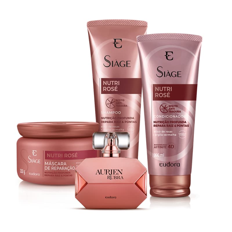 Kit Siàge Nutre Rosé + Colônia Desodorante Aurien Rubra