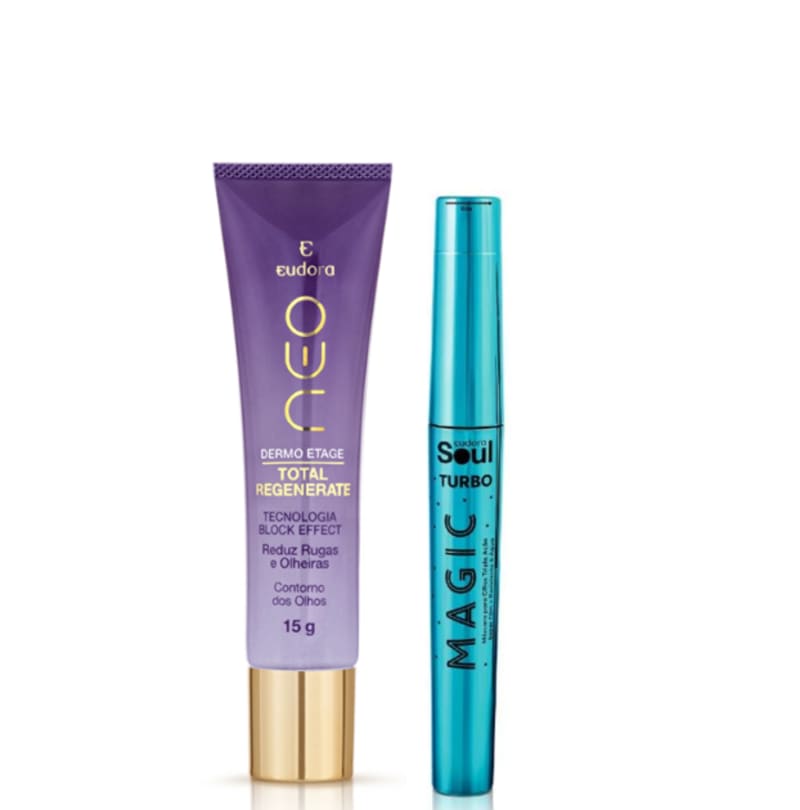 Kit Máscara Para Cílios Turbo Magic + Neo Contorno dos Olhos