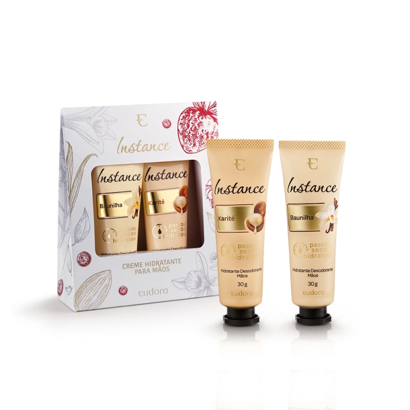 Kit Instance Creme Mãos Karité + Baunilha + Embalagem