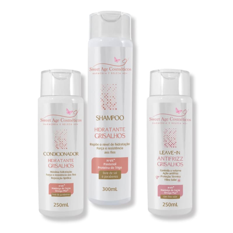 Kit Completo Hidratação Para Cabelos Grisalhos/Brancos