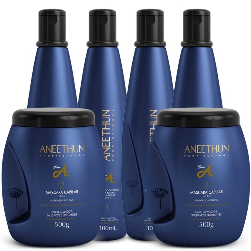 Kit Linha A Profissional Shampoo 4x300ml + Mascara 2x500g