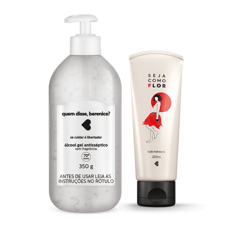 Kit Cuidados: Álcool Gel + Loção Hidratante Desodorante Seja Como Flor