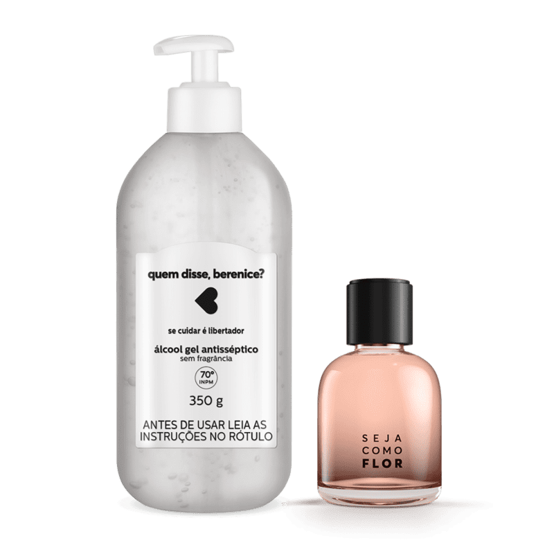Kit Cuidados: Álcool Gel + Desodorante Colônia Seja Como Flor 75ml