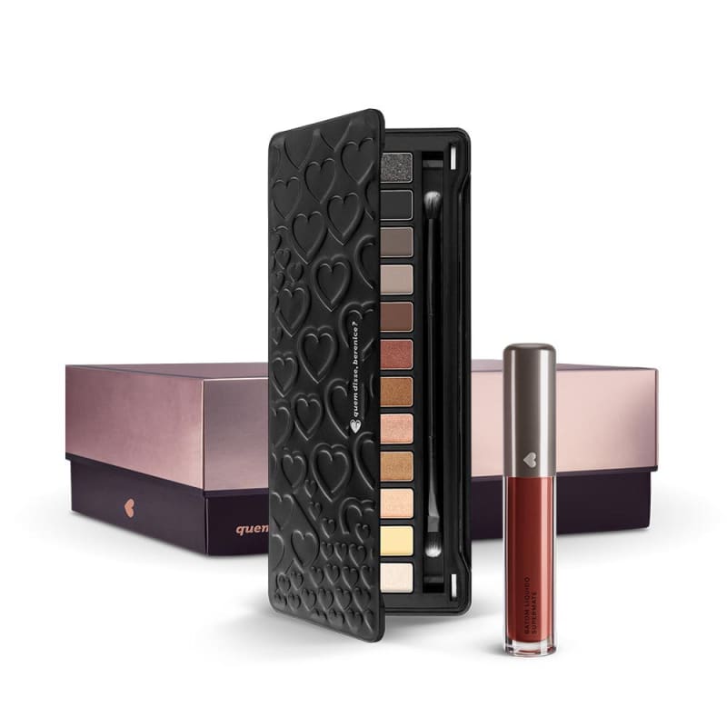 Kit Paleta de Sombras Adoro Neutros + Batom Líquido Supermate Ruivoli + Caixa cubo G