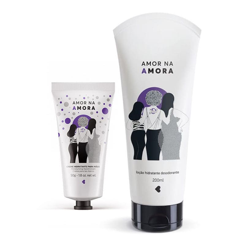 Kit Amor na Amora: Creme hidratante de mãos + Loção desodorante hidratante corporal