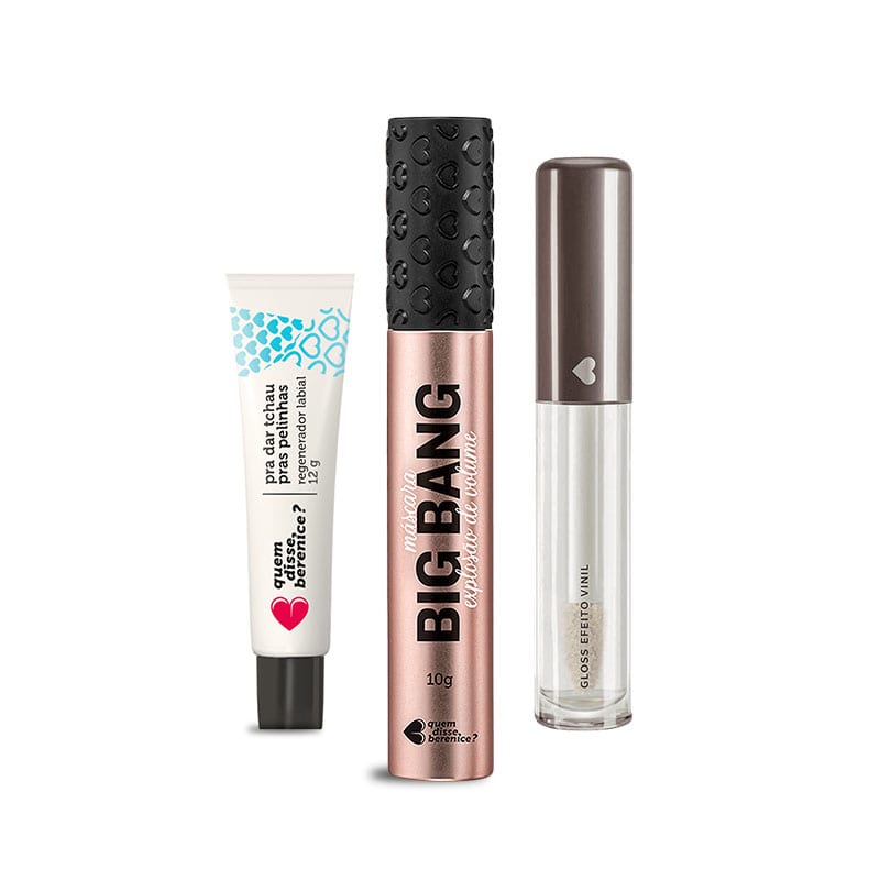 Kit Máscara Big Bang + Tchau Pelinhas + Gloss Efeito Vinil