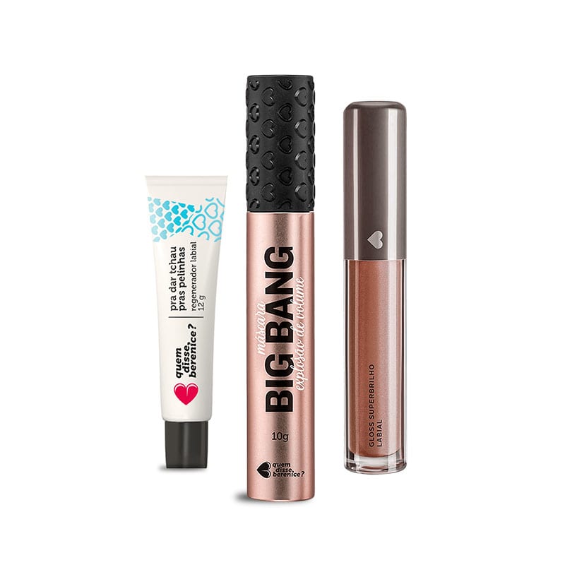 Kit Máscara Big Bang + Tchau Pelinhas + Gloss Superbrilho Malvalex