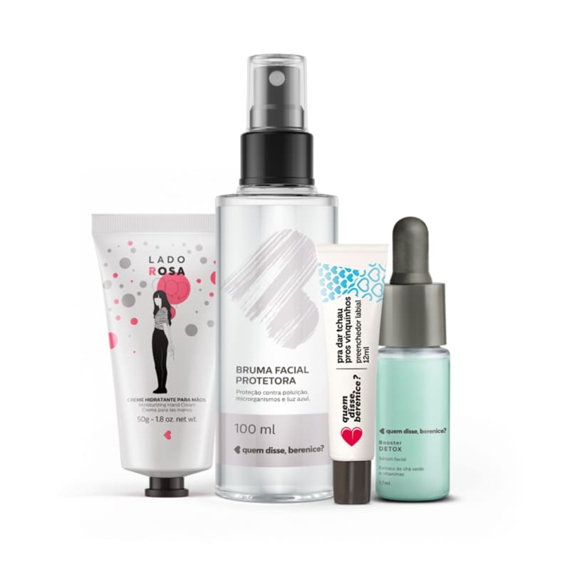 Kit Booster Nutrição + Tchau Vinquinhos + Creme Mãos Lado Rosa + Bruma Facial