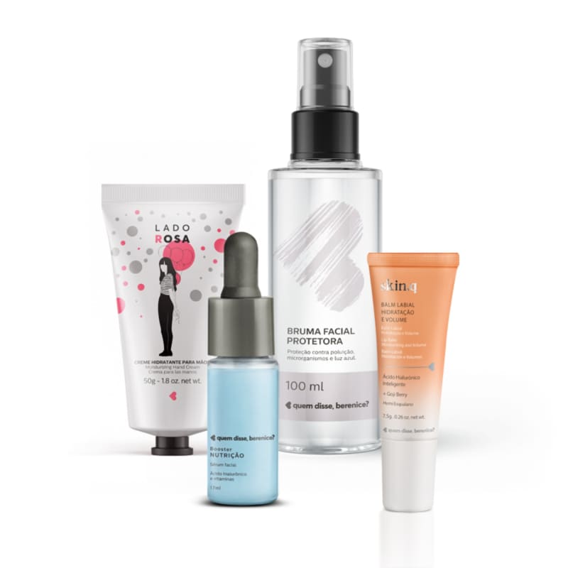 Kit Booster Nutrição + Skin.q Balm + Creme Mãos Lado Rosa + Bruma