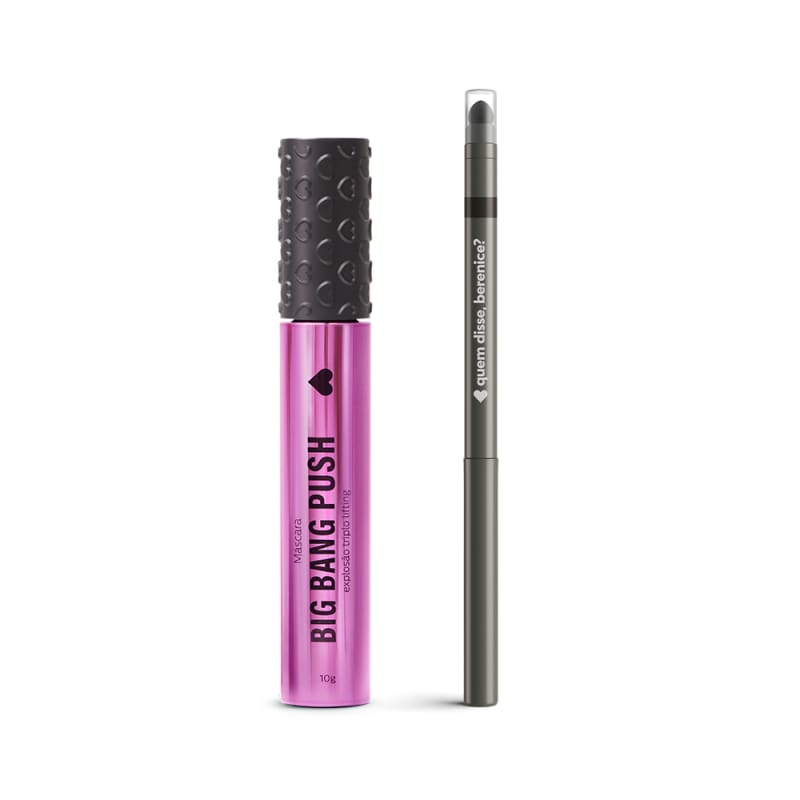Kit Máscara Big Bang PUSH + Lápis Olhos Esfumador Pretô
