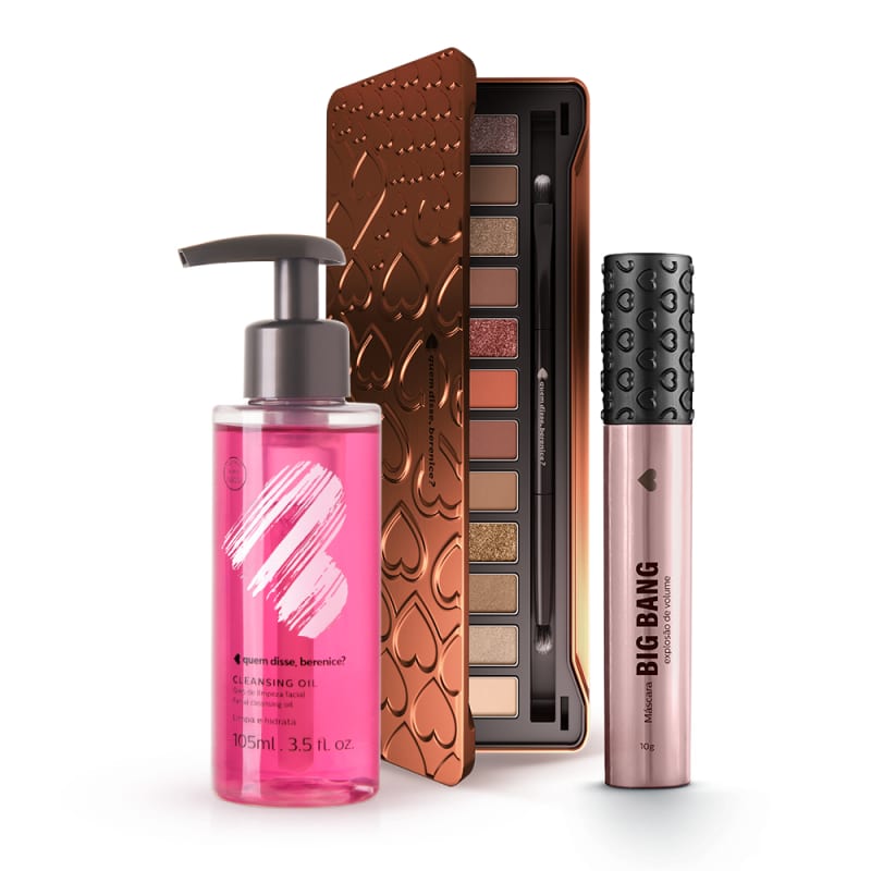 Kit Cleansing Oil + Máscara de Cílios Big Bang + Paleta de Sombras Adoro Bronzes