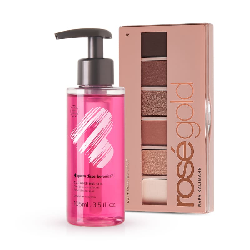 Kit Cleansing Oil e Paleta de Sombras Rosé Gold