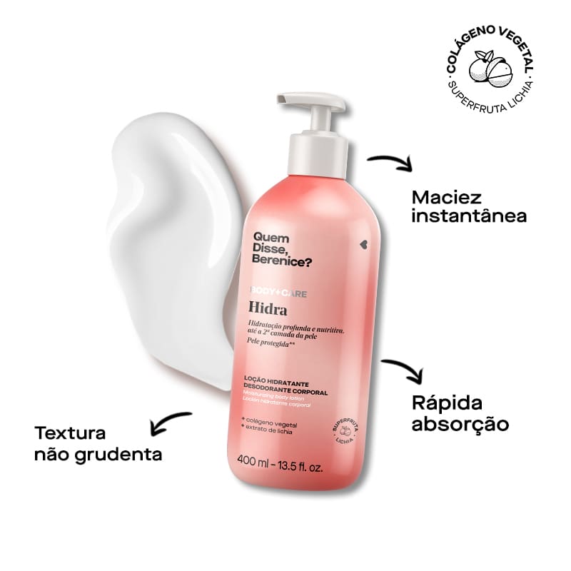 Hidra Loção Hidratante Desodorante Corporal 400ml Quem Disse Berenice 8444