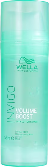 A imagem mostra o frasco da máscara capilar. Ele é cilíndrico na cor azul clara com capacidade de 145ml.