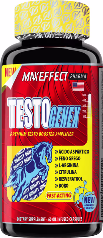 Suplemento Alimentar MAXEFFECT TestoGenex, 60 Cápsulas.