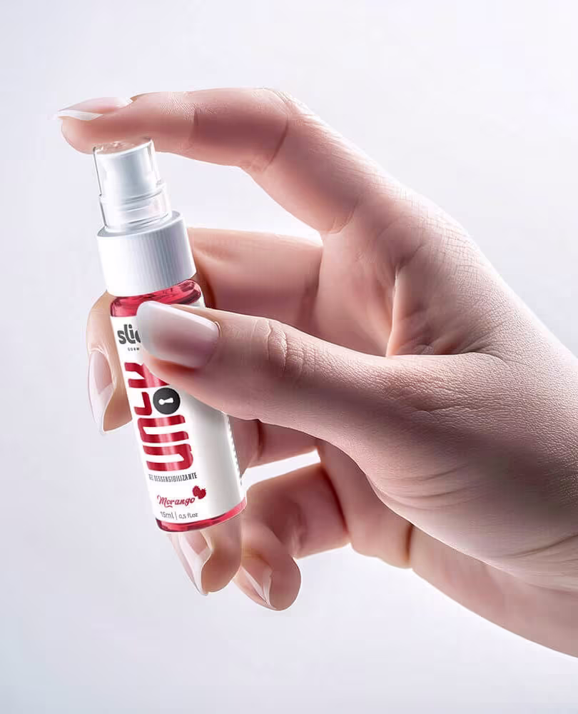 Gel Dessensibilizante Íntimo Slide Cosméticos Unlok Morango, 15ml.