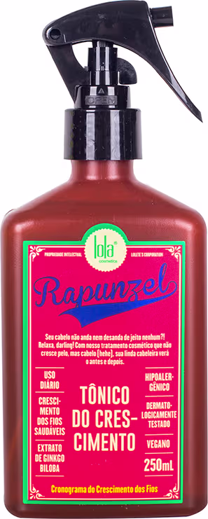 A imagem mostra o tônico, seu frasco é retangular e possui uma tampa preta de válvula spray.