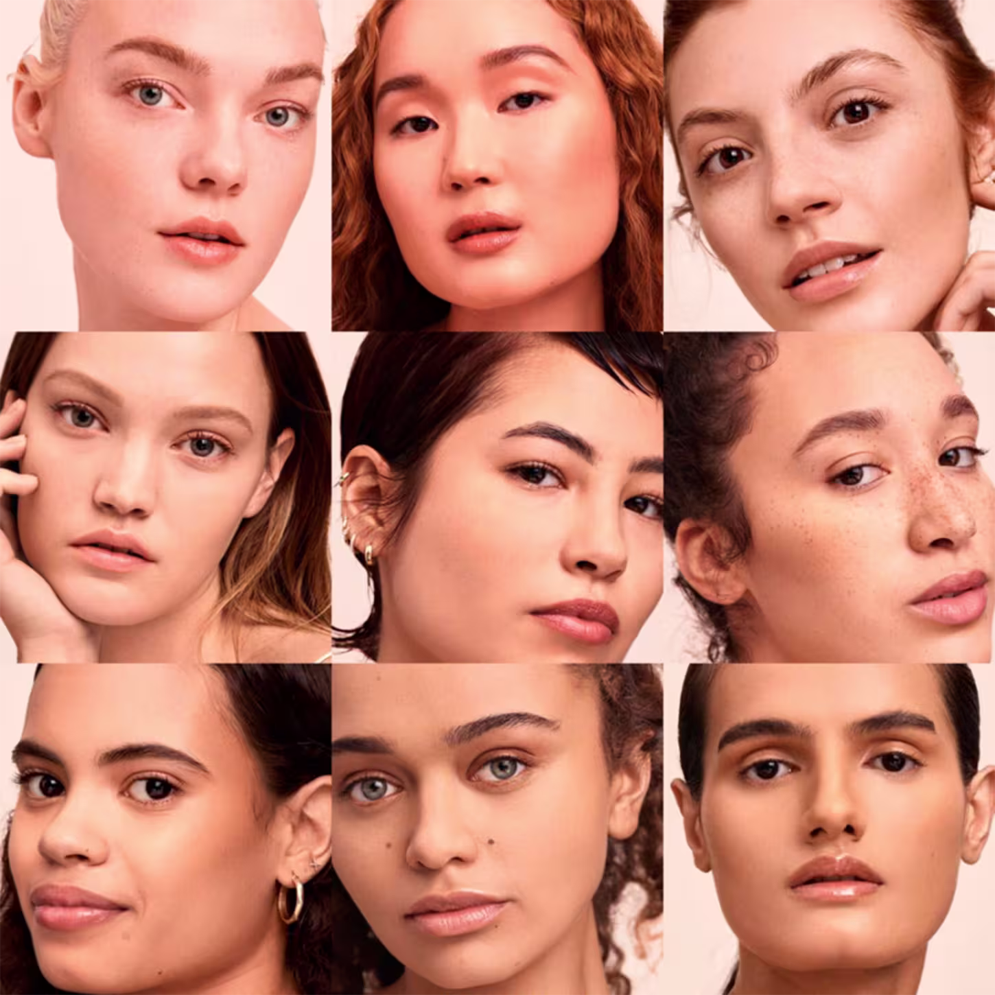 A imagem mostra um mosaico com 9 rostos de mulheres diferentes.