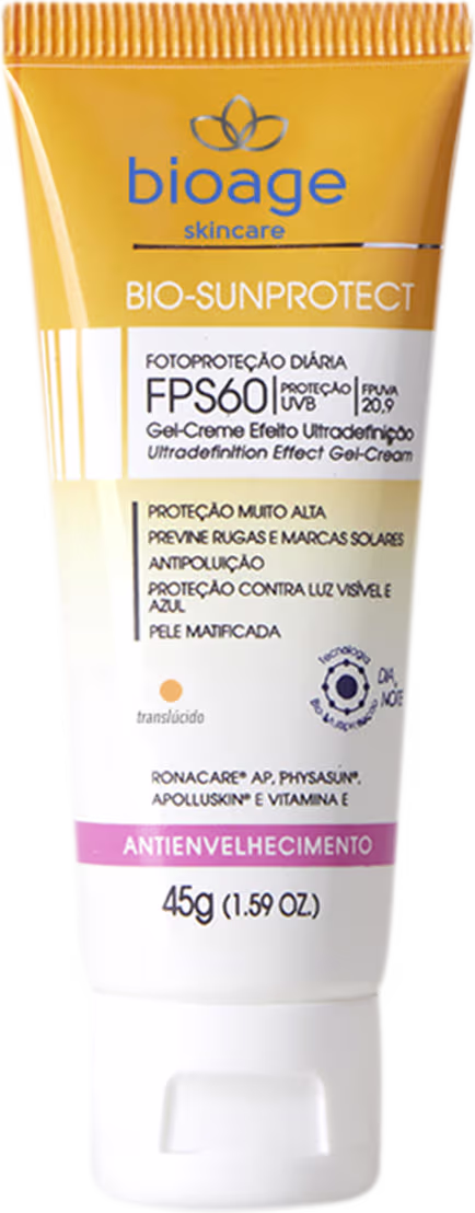 Bioage Bio-SunProtect Antienvelhecimento FPS60 Translúcido - Protetor Solar 45g