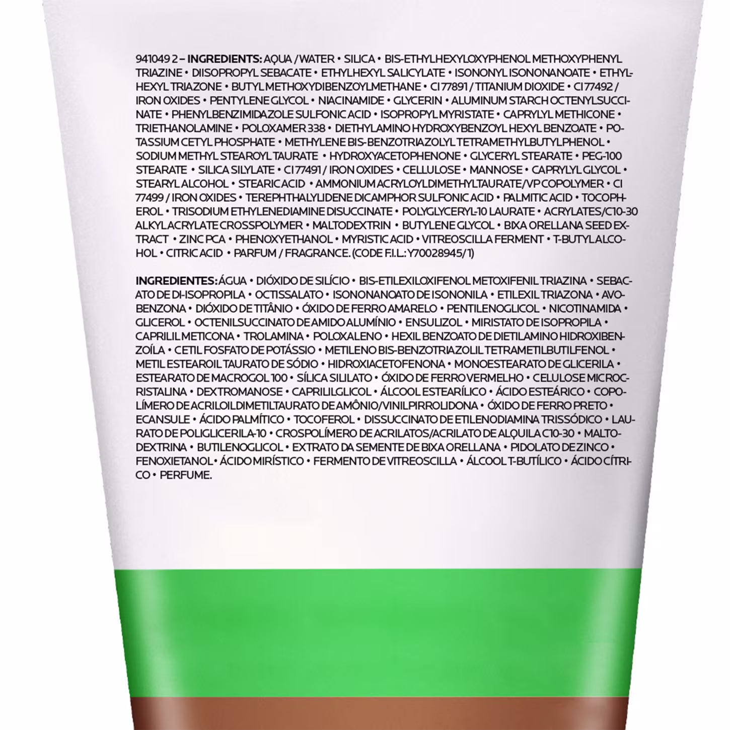 A imagem mostra os ingredientes no rótulo do produto.