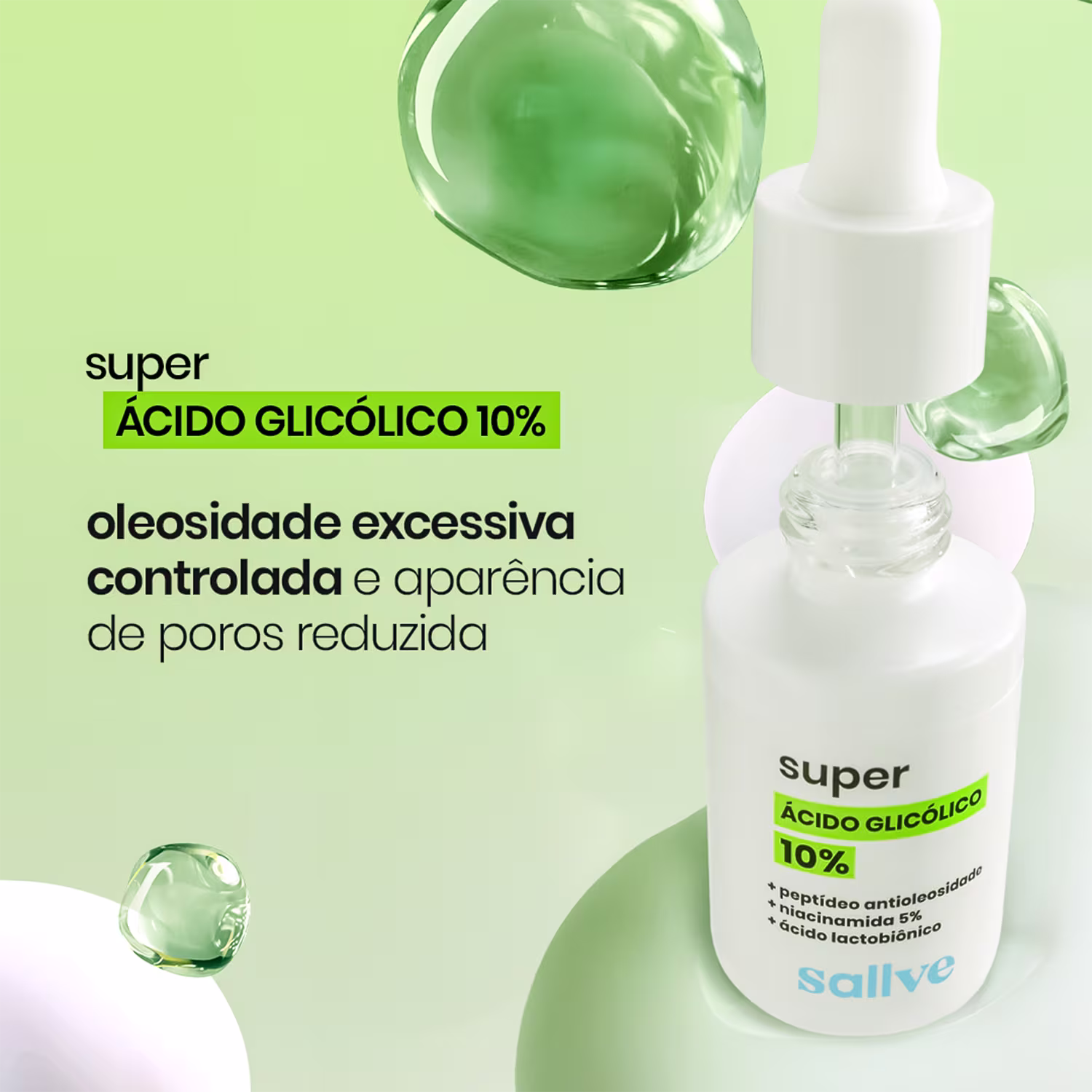 A imagem mostra o produto e informações de ação dele na pele.