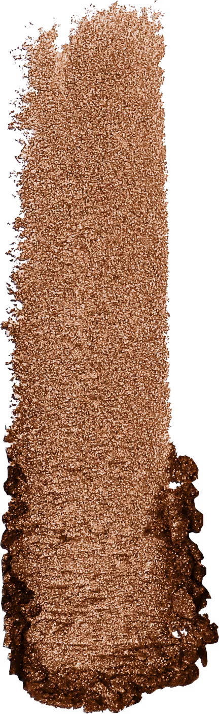 A imagem mostra uma amostra de sombra dourada, da marca Wet n Wild. O produto está depositado em uma superfície branca, a fim de mostrar a sua textura e acabamento.