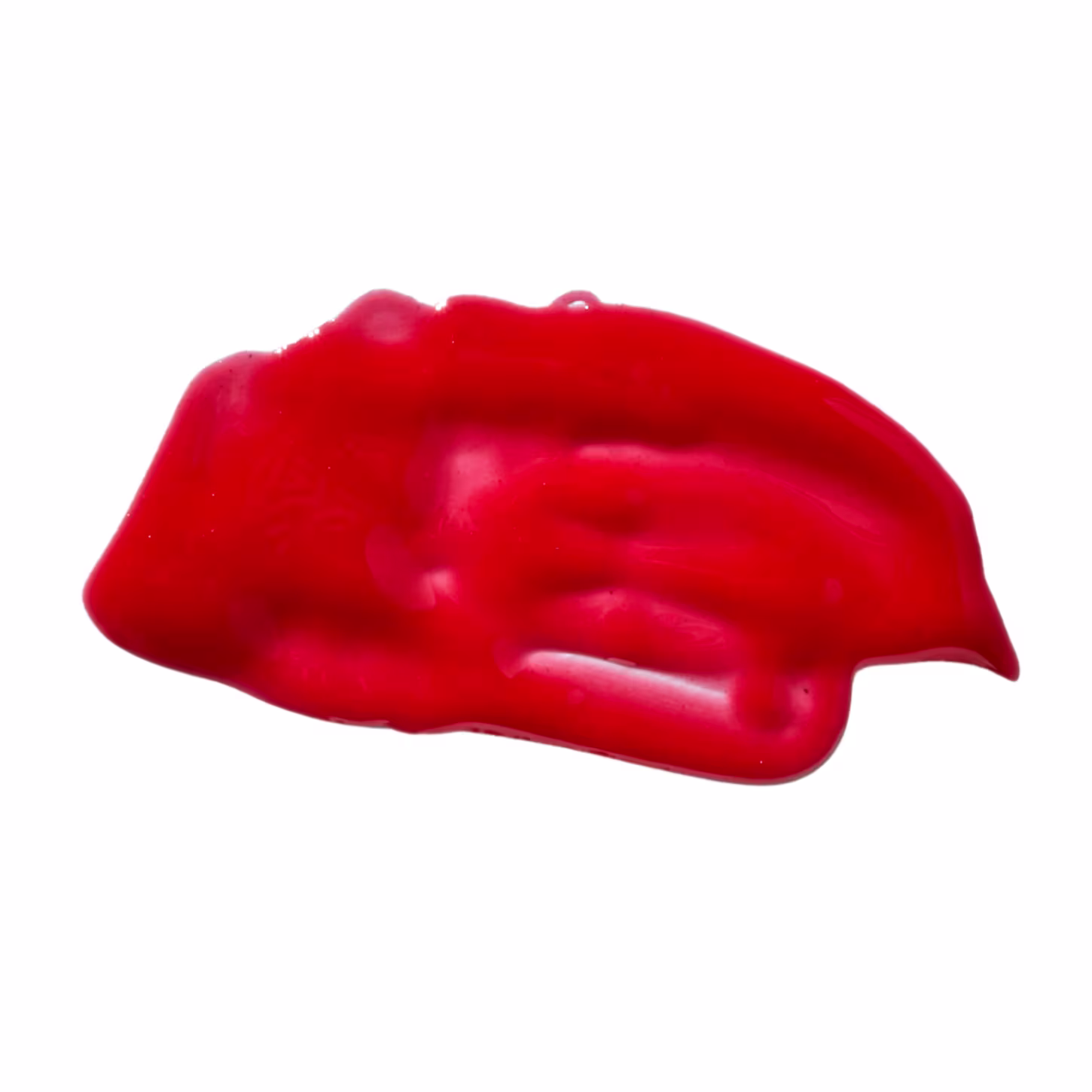 Amostra da cor do gloss. Trata-se de uma cor vermelho vivo.