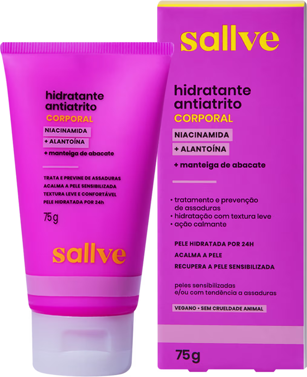 Embalagem e frasco do Hidratante Corporal Sallve Antiatrito