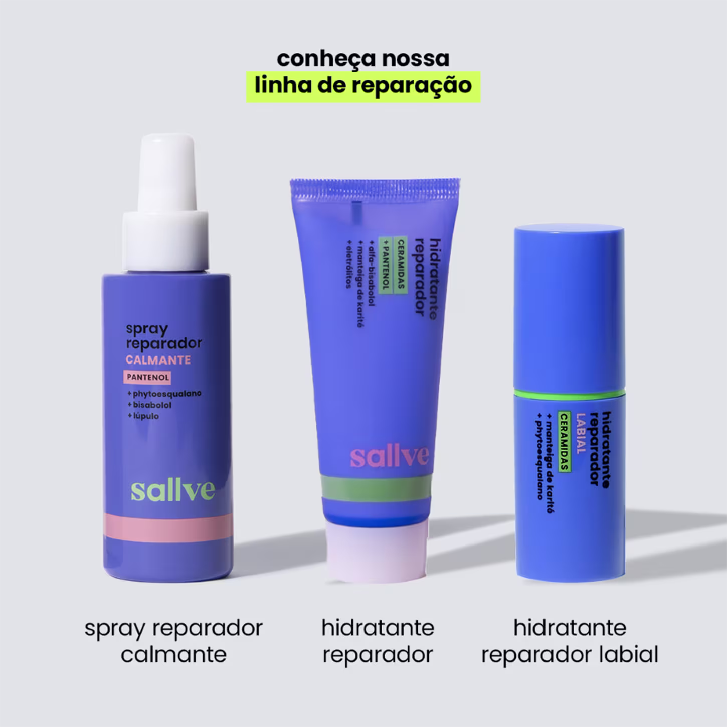 Imagem convida a conhecer a linha reparação da marca Sallve.