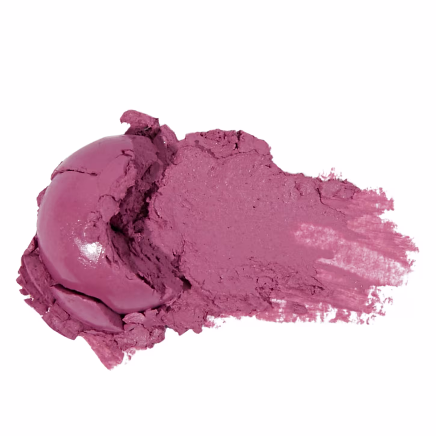 A imagem mostra uma amostra do blush cremoso. O produto apresenta uma textura espessa e aveludada.