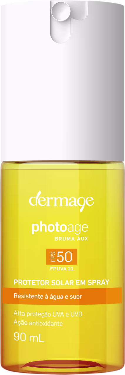 A imagem mostra um frasco amarelo com tampa em spray branca.