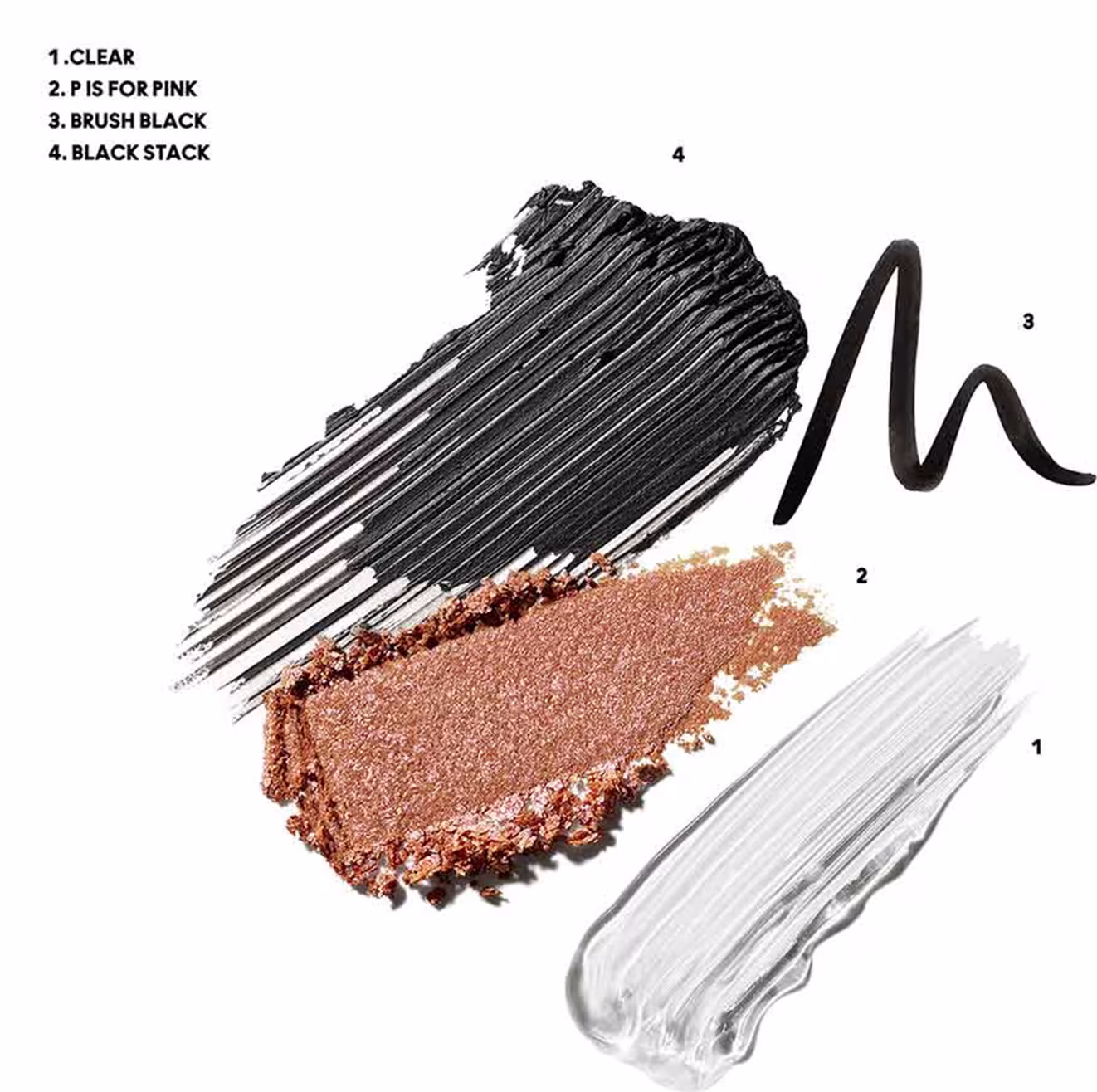 A imagem mostra uma amostra dos produtos indicando cor e textura num fundo branco.