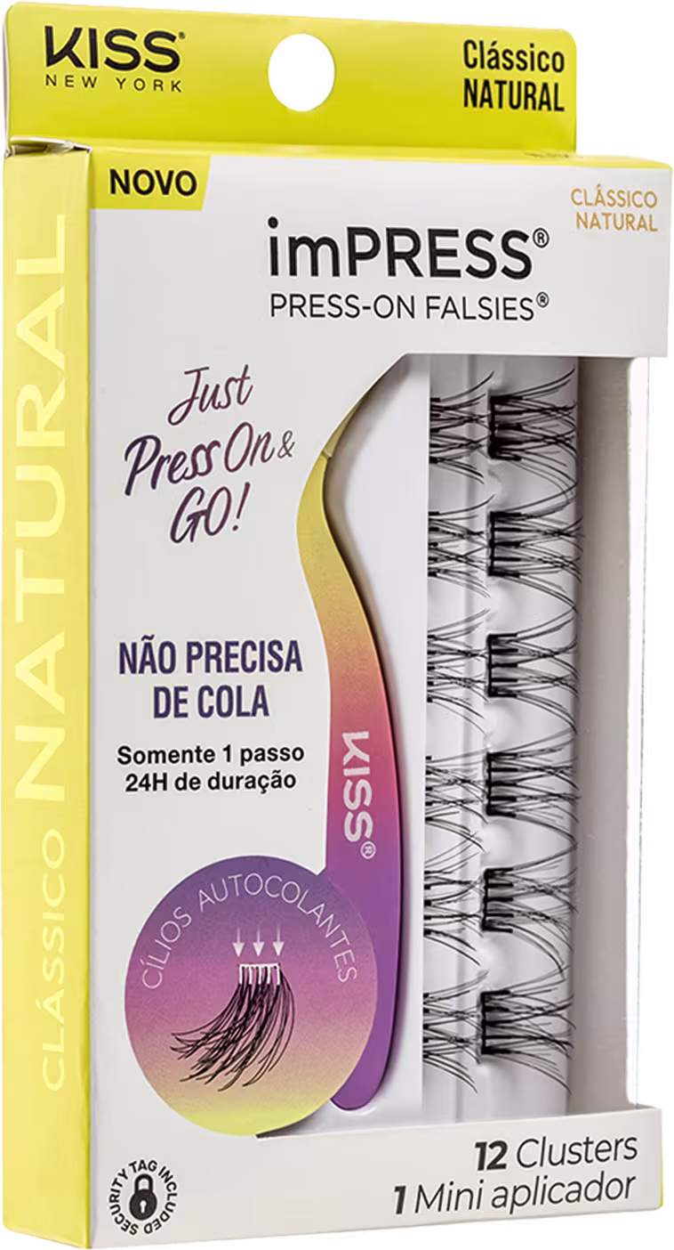 Kit Kiss New York imPRESS Press-on Falsies Mini Natural 01 (2 Produtos).