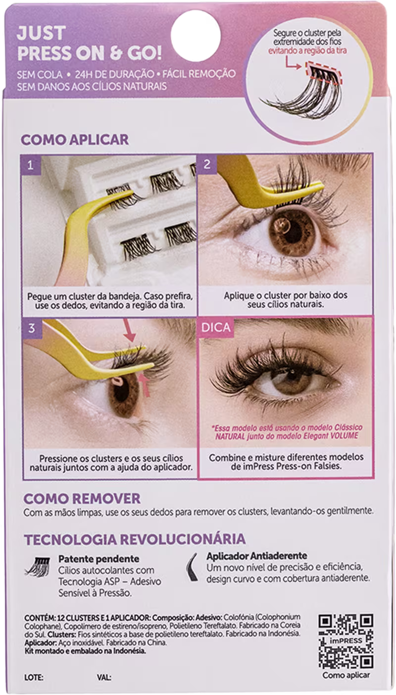 Kit Kiss New York imPRESS Press-on Falsies Mini Wispy 10 (2 Produtos).