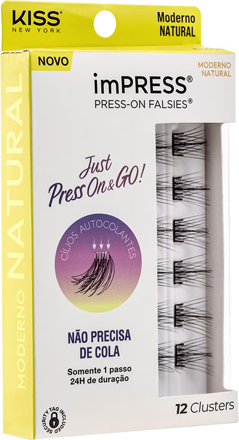 Cílios Postiços Kiss New York imPRESS Press-on Falsies Mini Natural 03 Refil (12 Unidades)