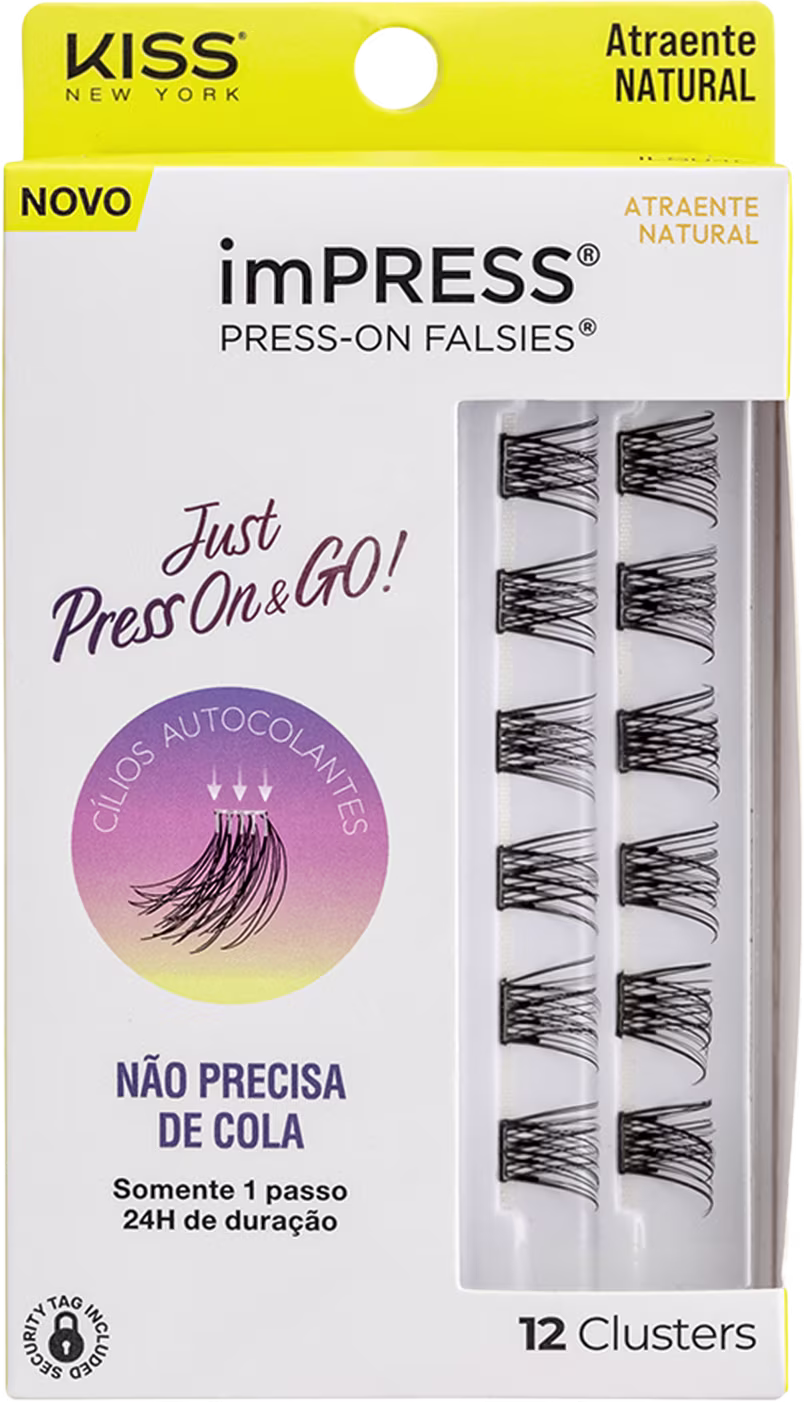 Cílios Postiços Kiss New York imPRESS Press-on Falsies Mini Natural 04 Refil (12 Unidades)