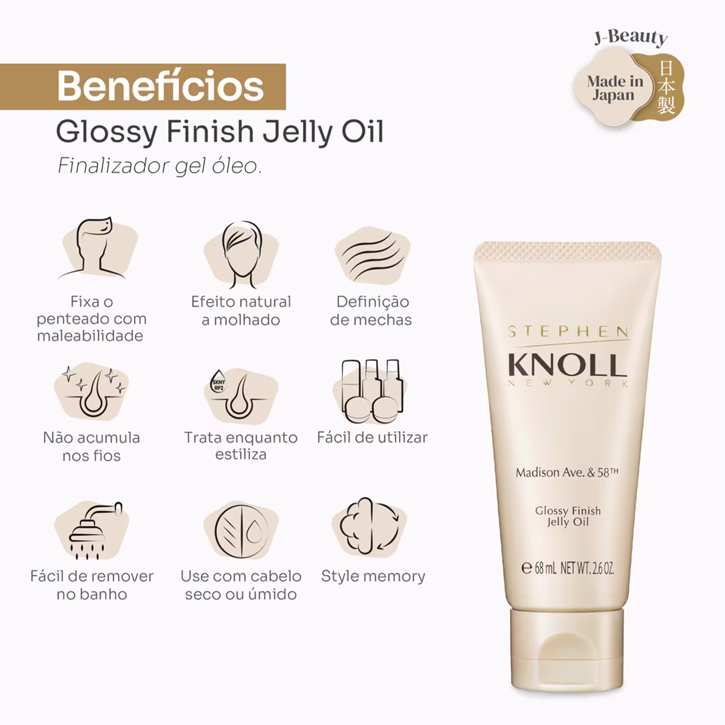 Gel Óleo Finalizador Capilar Stephen Knoll Madison Ave & 58th 75g.
