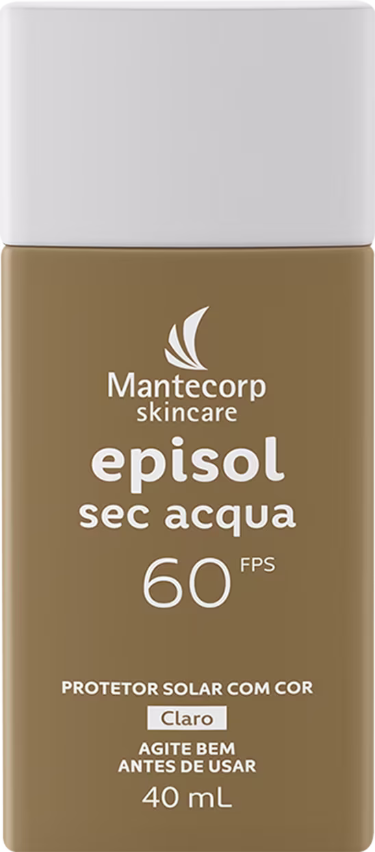 Protetor Solar Facial com Cor Mantecorp Episol Sec Acqua FPS60 Claro 40ml